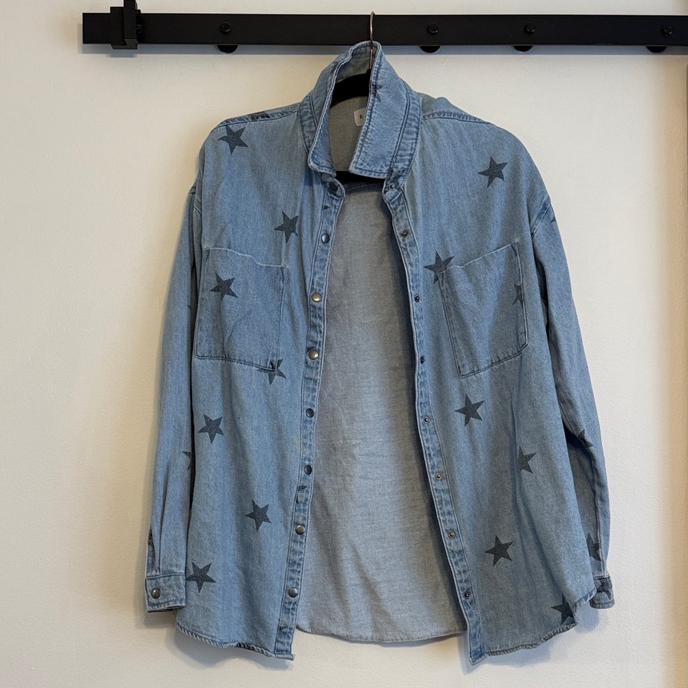 Star Pattern Denim Shirt